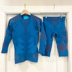 Men's Resilyon Thurmal 3/4 Pants and Top Set - Blue Size L/XL